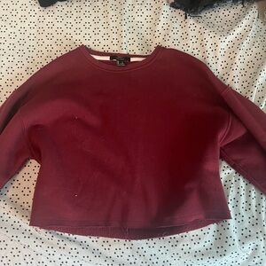 Maroon Cropped Sweatshirt